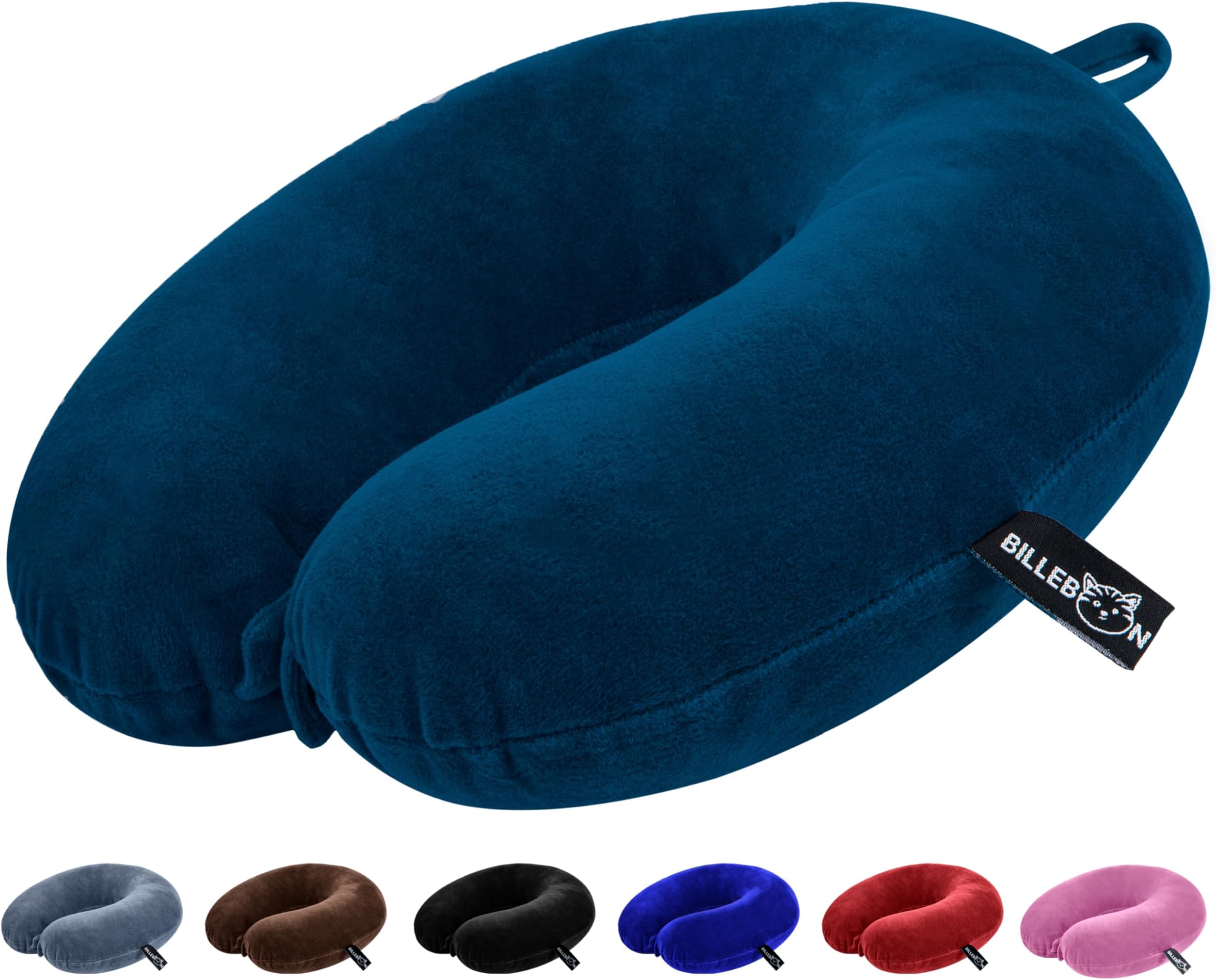 Billebon Premium Neck Pillow for Travelling Airplane Travel Pillow Comfortable Head Rest Neck Holder Pillow (Grey) (Navy Blue)