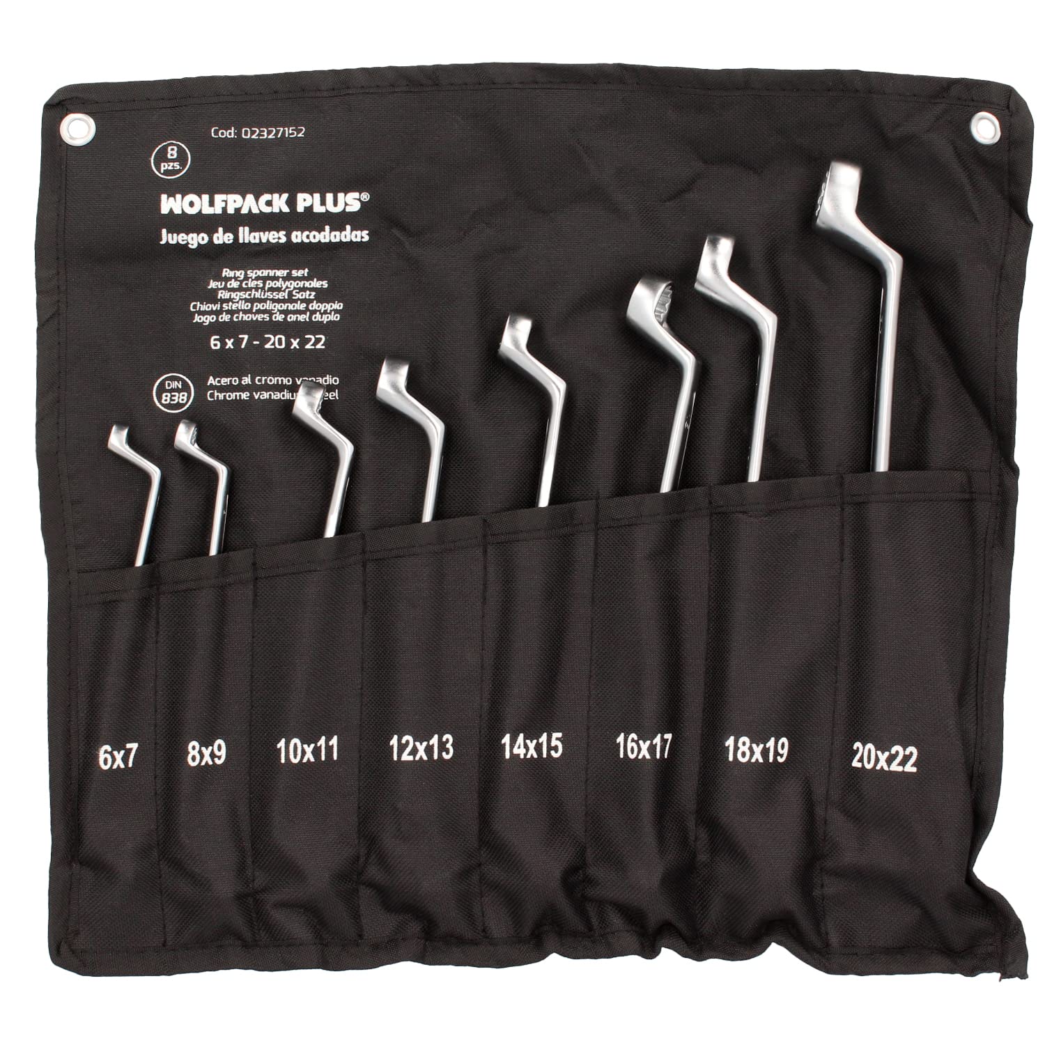 WOLFPACK LINEA PROFESIONAL Juego Llaves Acodadas Wolfpack Plus 8 Piezas
