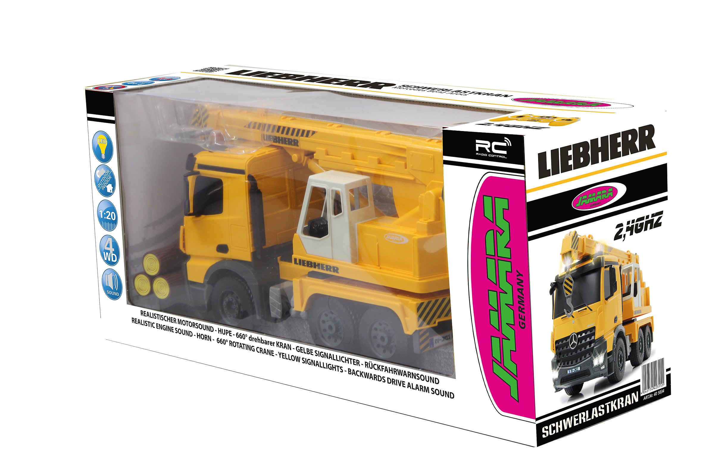 Jamara - Grúa Pesado Mercedes Liebherr 1:20 2,4 GHz (405034)