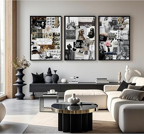 Miniatura 4 de Tocliky Arte de pared de moda de Nueva York, pósteres estéticos de moda de Nueva York, arte de pared de leopardo blanco y negro, imágenes de
