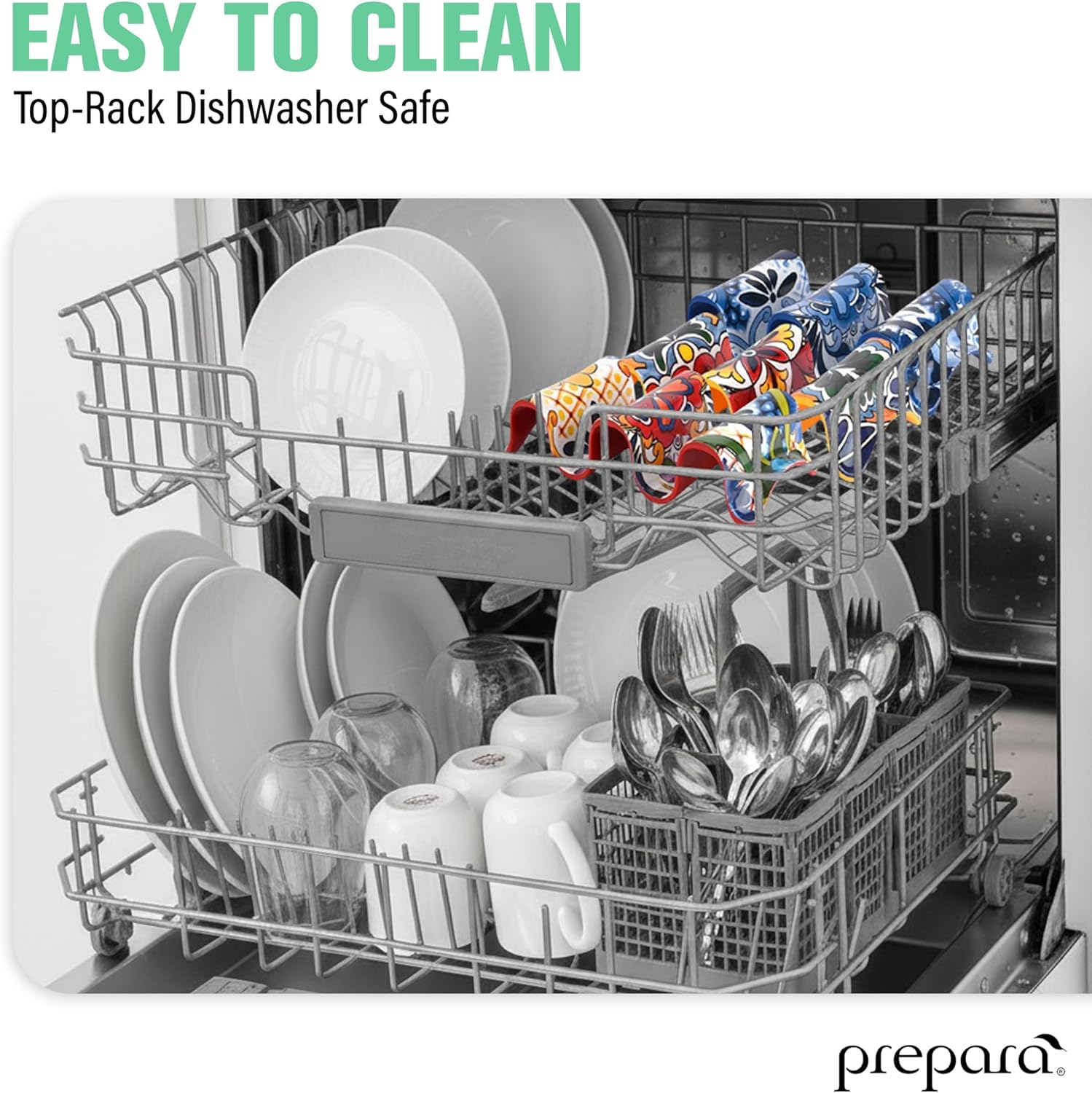 Prepara Taco Stand, 3-Piece, Hard/Soft Shell Holder for Upright Serving - Serves 2-3, Durable Melamine Food Organizer, Casual Serveware for Mess-Free Taco Nights & Restaurant Use (Variety Pac)