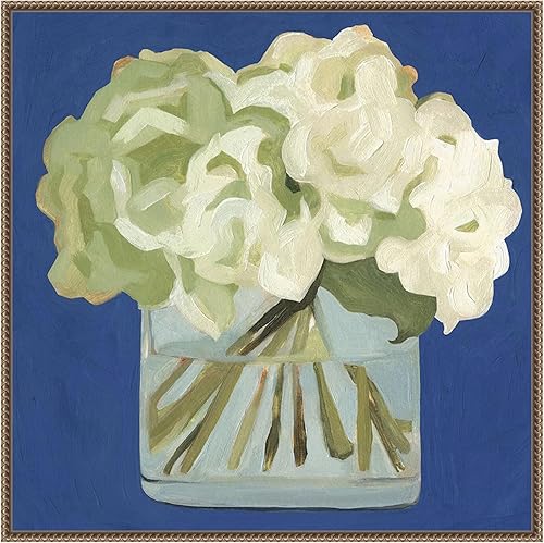 Miniatura 19 de Amanti Art Lienzo enmarcado para pared, 16 x 16 pulgadas, hortensias blancas II por Emma Scarvey, lienzo enmarcado para pared, obras de arte de