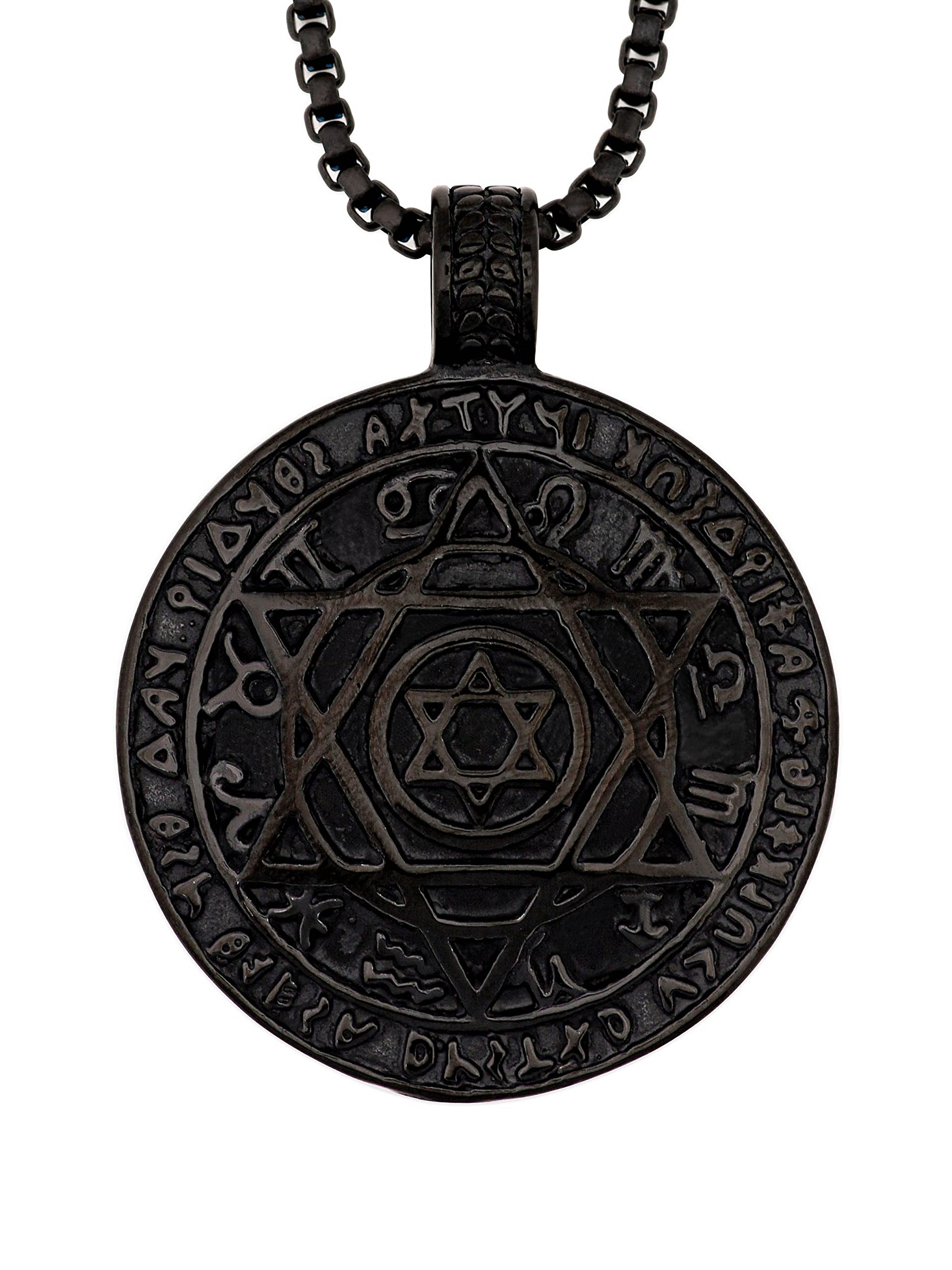 Haquil Seal Of Solomon Necklace Stainless Steel 12 Constellations