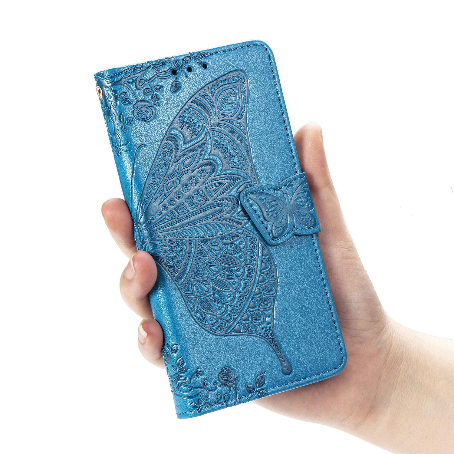 Xiaomi Redmi Note 9 Case,ZYZX 3D Butterfly Flower Wallet Leather