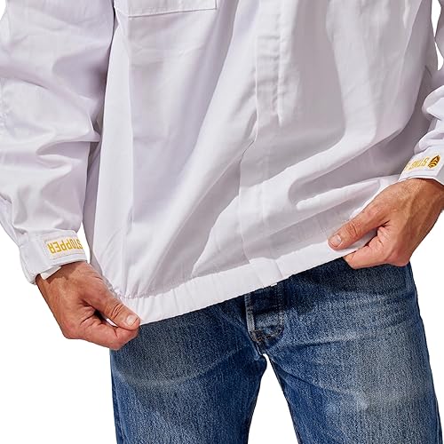 Miniatura 7 de Chaqueta de apicultura para adultos con velo redondo y sombrero para protección contra picaduras de abeja de miel con algodón puro, chaqueta gruesa