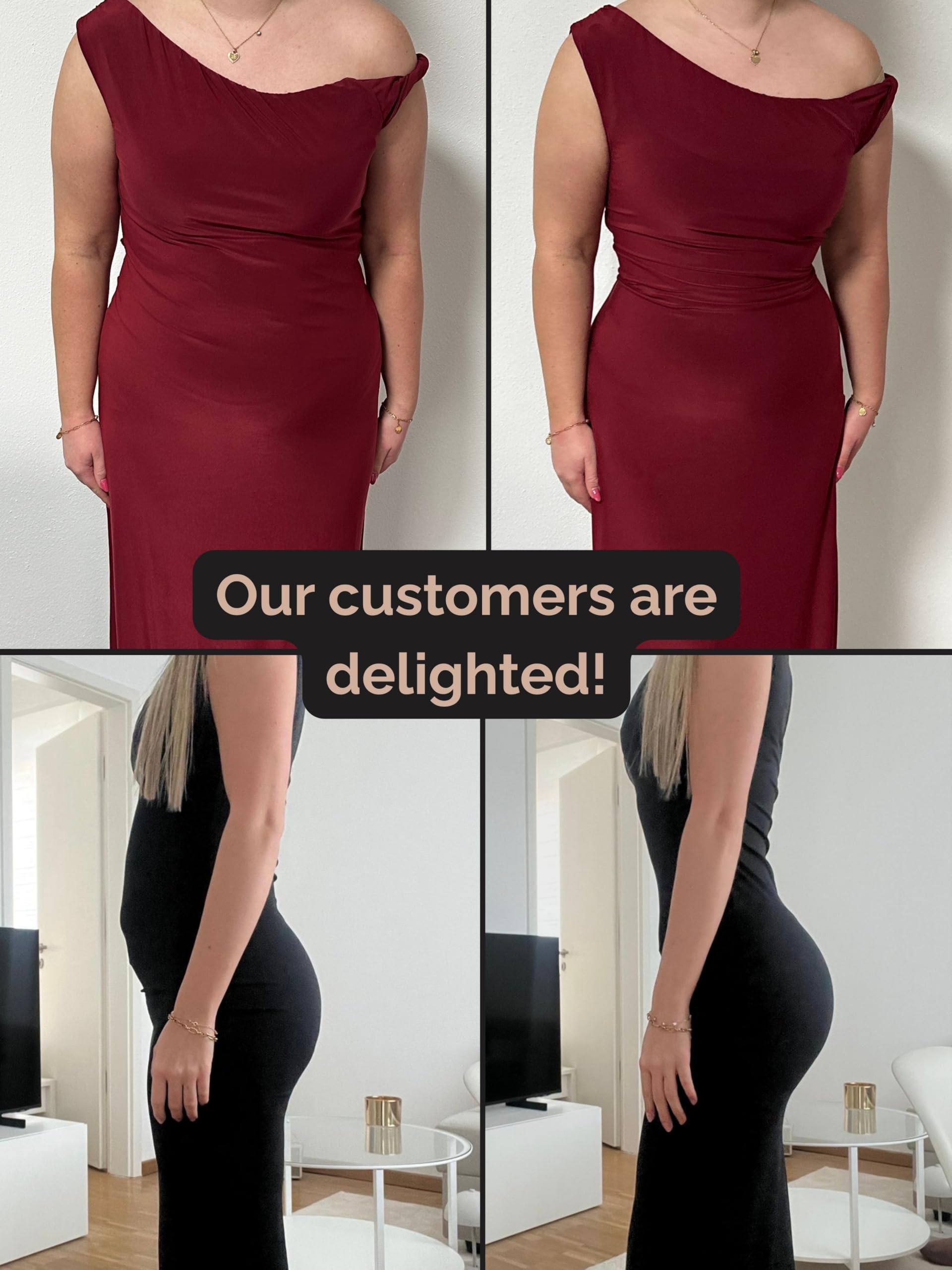 TONEST Shapewear damskie spodnie wyszczuplające brzuch - średni stan - majtki modelujące figurę z nogawkami - Shape - spodnie rowerowe - 1300-MS-FC