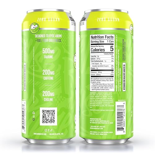 Miniatura 7 de RYSE Fuel - Bebida energética sin azúcar, apta para veganos, sin gluten, sin rellenos y sin colores artificiales, 0 calorías, 200 mg de cafeína
