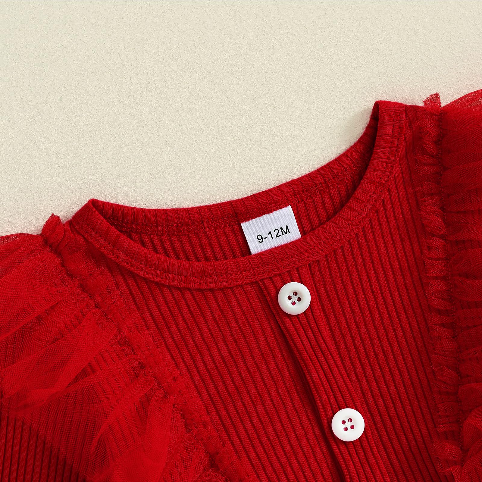 Vestito da bambina per San Valentino, lavorato a maglia, con volant, a maniche lunghe, in tulle, con gonna a tutù, per primavera e autunno