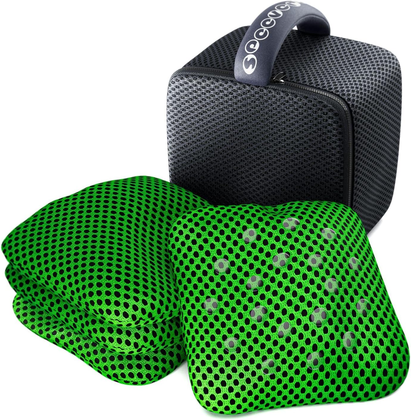 Cornhole Bags Set of 4, Regulation 6x6 Inch Bean Bags with Dual Sided Stick and Slick Design, Weighted Cornhole Toss Bags with Waterproof Pellet Filling & Drawstring Storage Bag