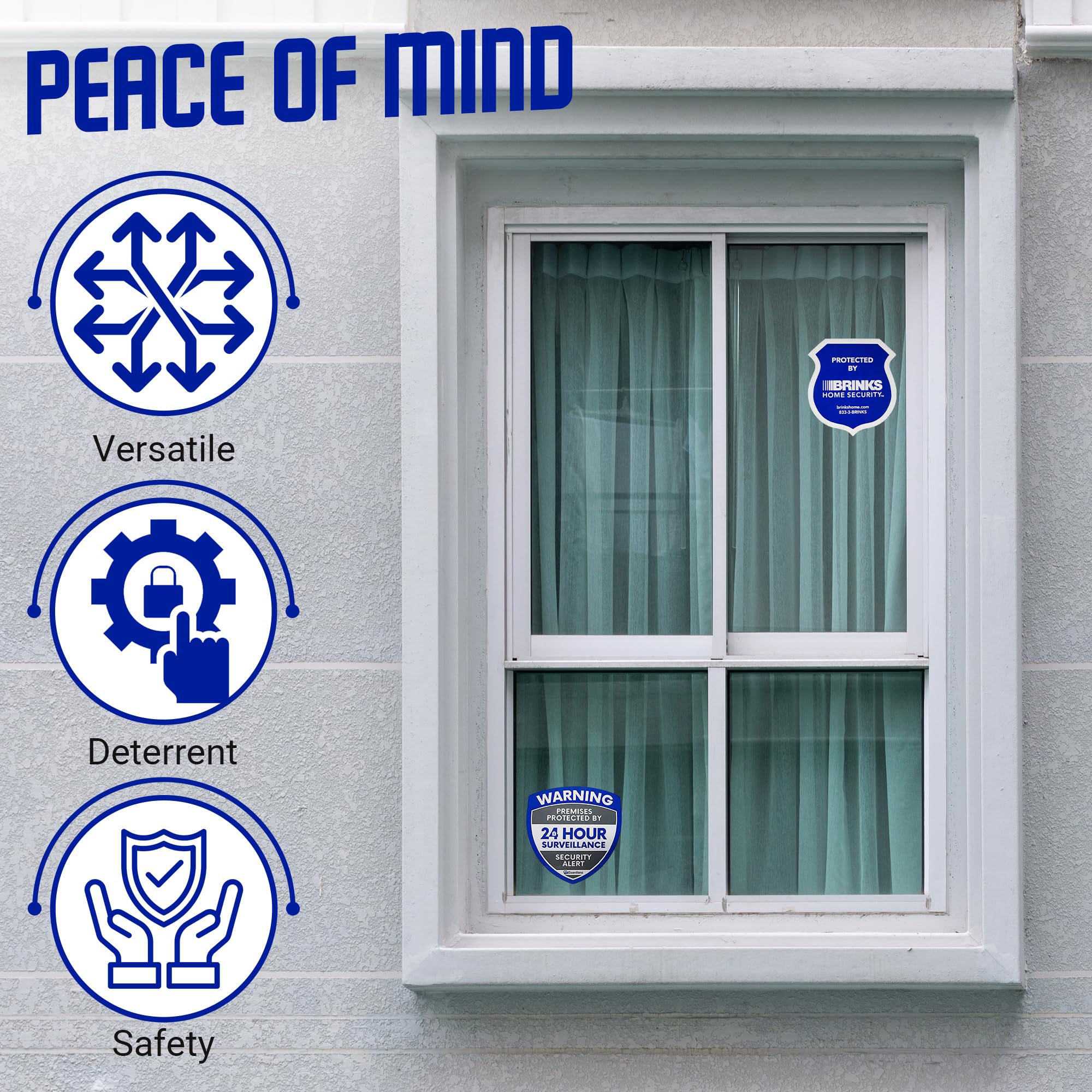 Lot de 12 panneaux d'alarme de sécurité et autocollants pour maison, propriété, entreprise – 2 panneaux d'alarme de sécurité avec piquets, 2 lumières solaires automatiques à LED, 4 autocollants «