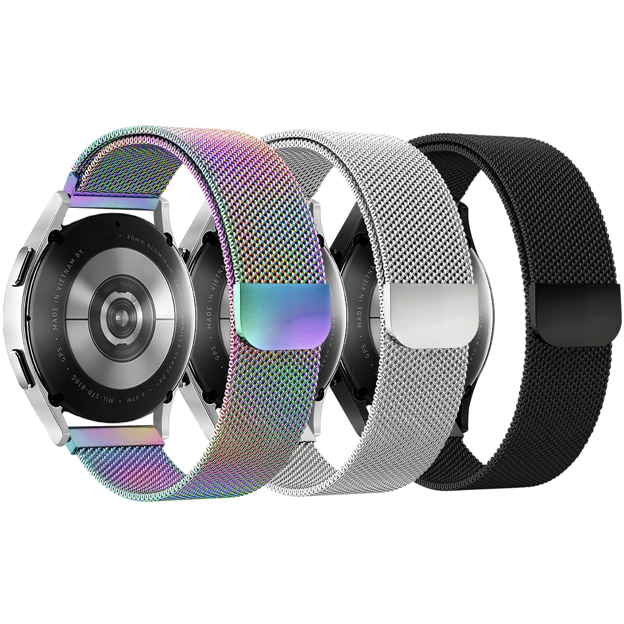 YGTIECS Bracelets milanais doux compatibles avec Samsung Watch 7/6/5/4, 20 mm, respirant et confortable, compatible avec Galaxy Watch 7/Watch 6/Watch 6 Classic/Watch 5/Watch 4