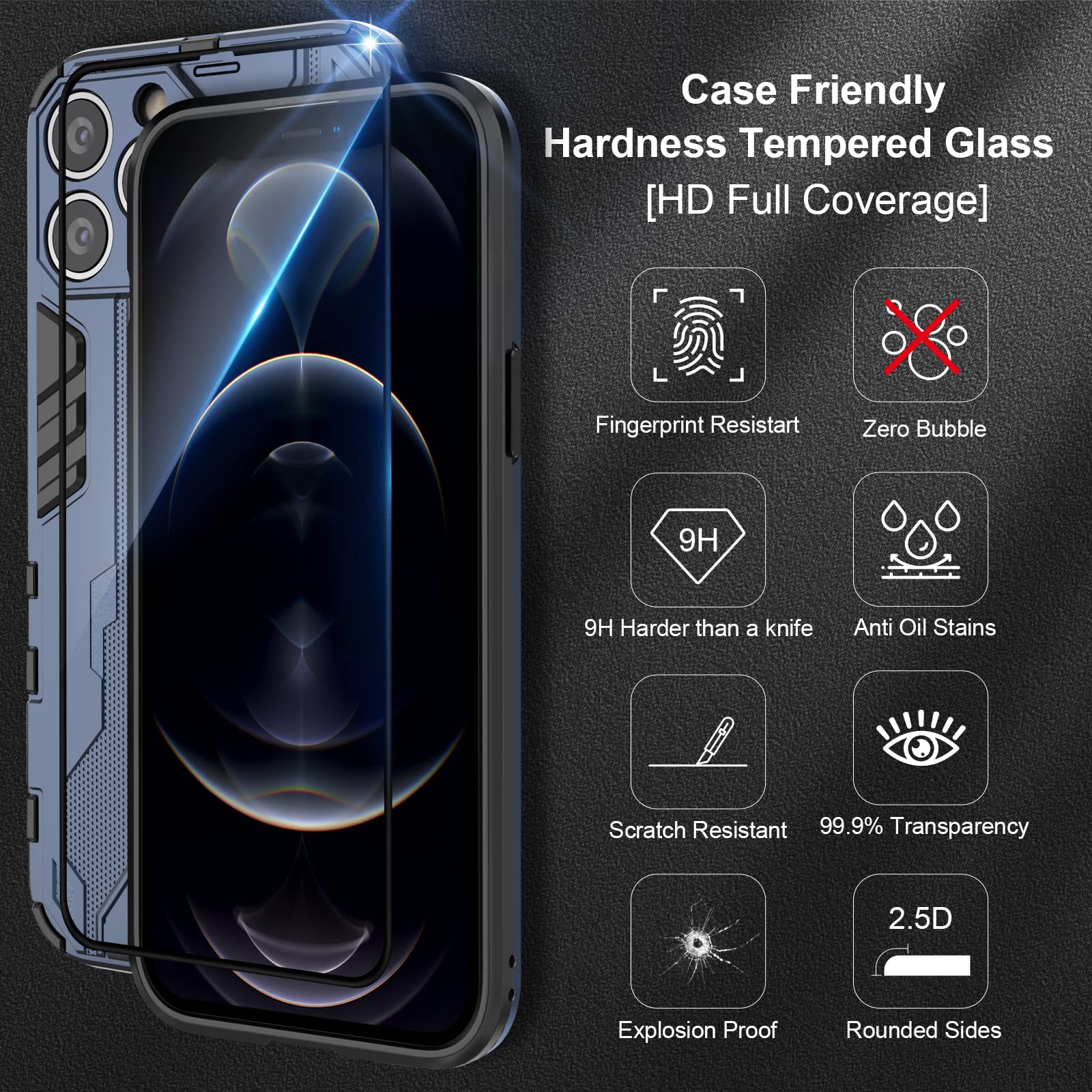 Funda para Xiaomi Redmi Note 15 Pro 5G, Carcasa Antigolpes con Soporte anular metálico, Case Protectora de Grado Militar, Azul — view 372