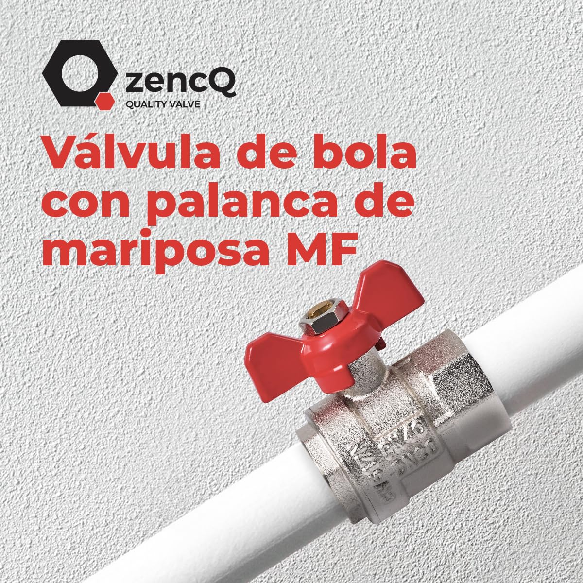 Valvola A Sfera 1/2&rdquo; FF Con Maniglia A Farfalla - PN40 Bar, Filettatura Interna Per Uso Industriale