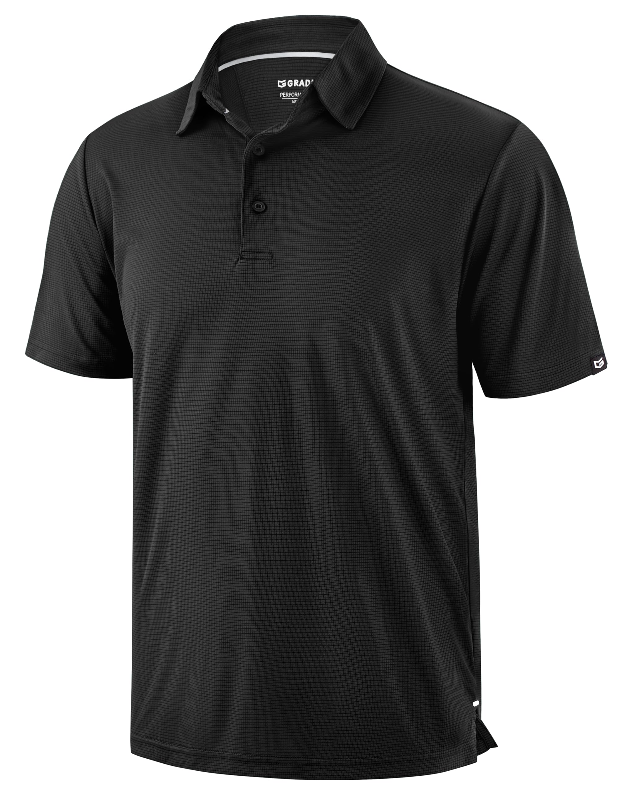 Mens Golf Shirt Grid Lightweight Short Sleeve Dry Fit Moisture Wicking Performance Athletic Collared Polo Shirts for Men — view 15