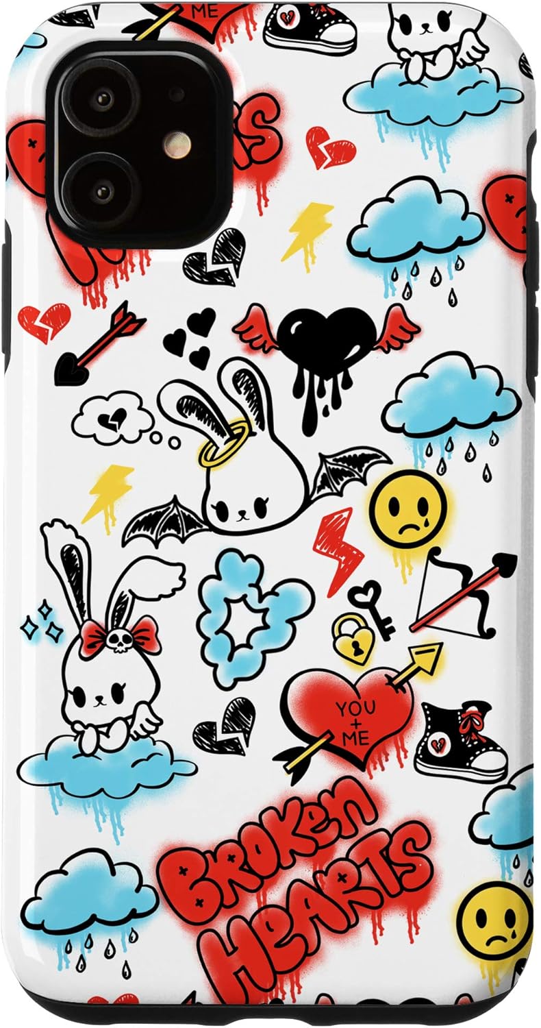 iPhone 12 Pro Max Indie Aesthetic Drawing Doodle Graffiti Alt Aesthetic Goth Case