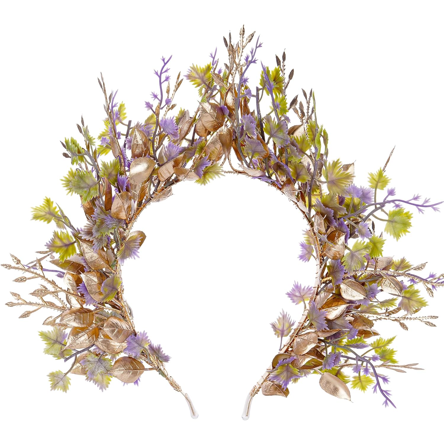 MOSTORY Woodland Flower Halo Crown - Floral Halo Headband for Goddess Accessories Women, Forest Flower Headband for Renaissance Renfaire Costume Cosplay Fantasy Aesthetic