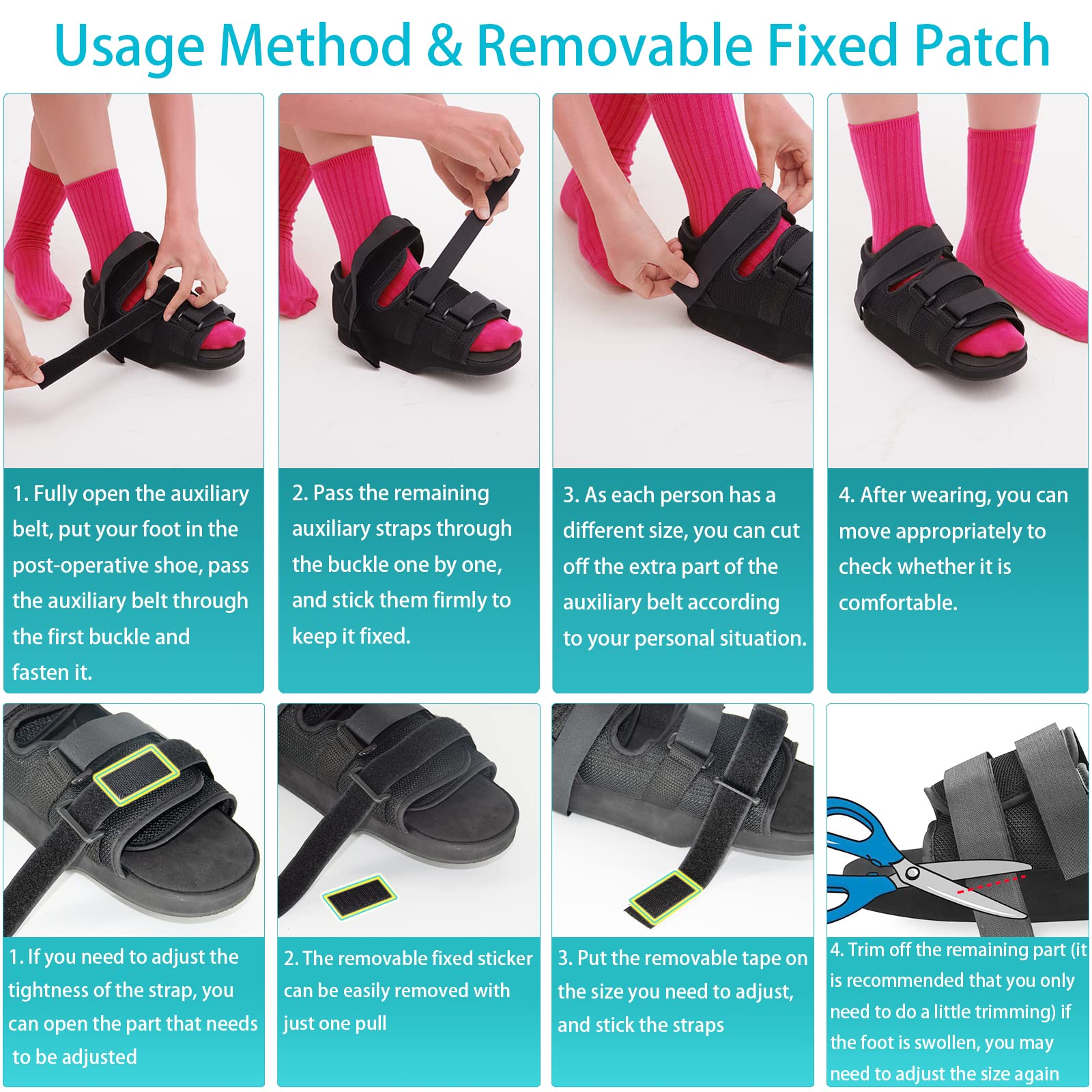 Chaussure postopératoire pour orteil cassé - Chaussure légère - Attelle orthopédique médicale pour le pied - Chaussure de déchargement et de guérison pour chirurgie du pied (Moyenne Chaussure postopératoire pour orteil cassé - Chaussure légère - Attelle orthopédique médicale pour le pied - Chaussure de déchargement et de guérison pour chirurgie du pied (Moyenne