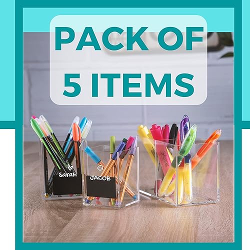 Portamápices acrílicos 5 unidades diseño moderno escritorio oficina organizador de maquillaje Ultoss