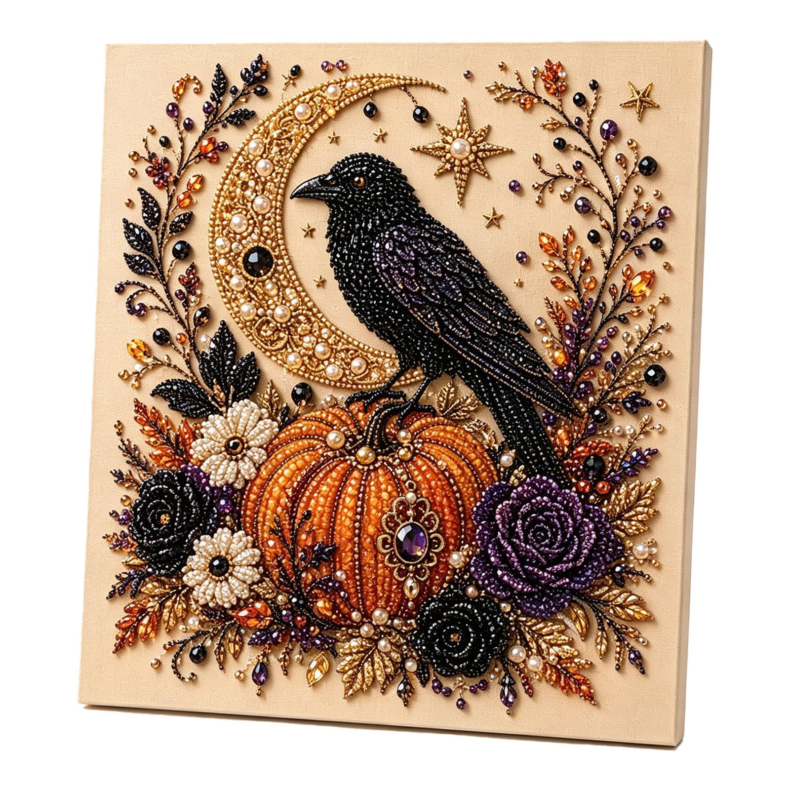 Bird Halloween Ghost Pearl Art Kit For Adults, Diy Pearl Painting Craft Kit