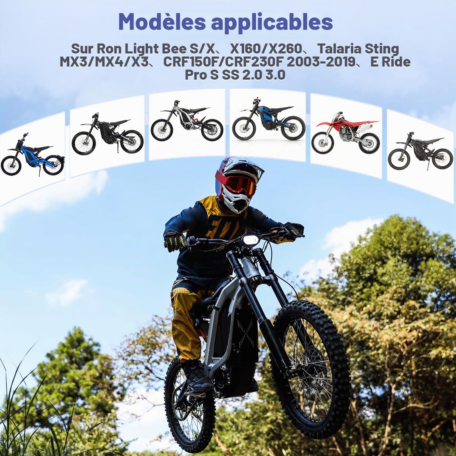 Repose Pied Moto, Cale Pied Surron, Cale Pied Moto Cross Larges Noir | pour Sur Ron Light Bee X/S X160 X260 Talaria Sting MX3/R MX4 X3/CRF150F 230F 03-19/E Ride Pro S SS 2.0 3.0