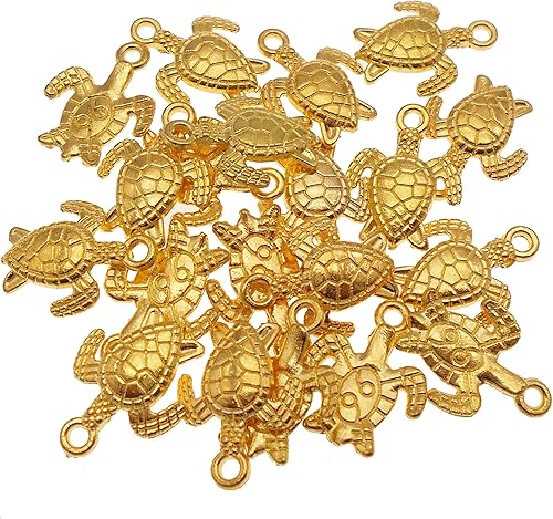 Miniatura 2 de 100 piezas de aleación de metal mini tortuga marina pulsera encanto tortuga oro pendiente colgante collar colgante DIY joyería fabricación arte