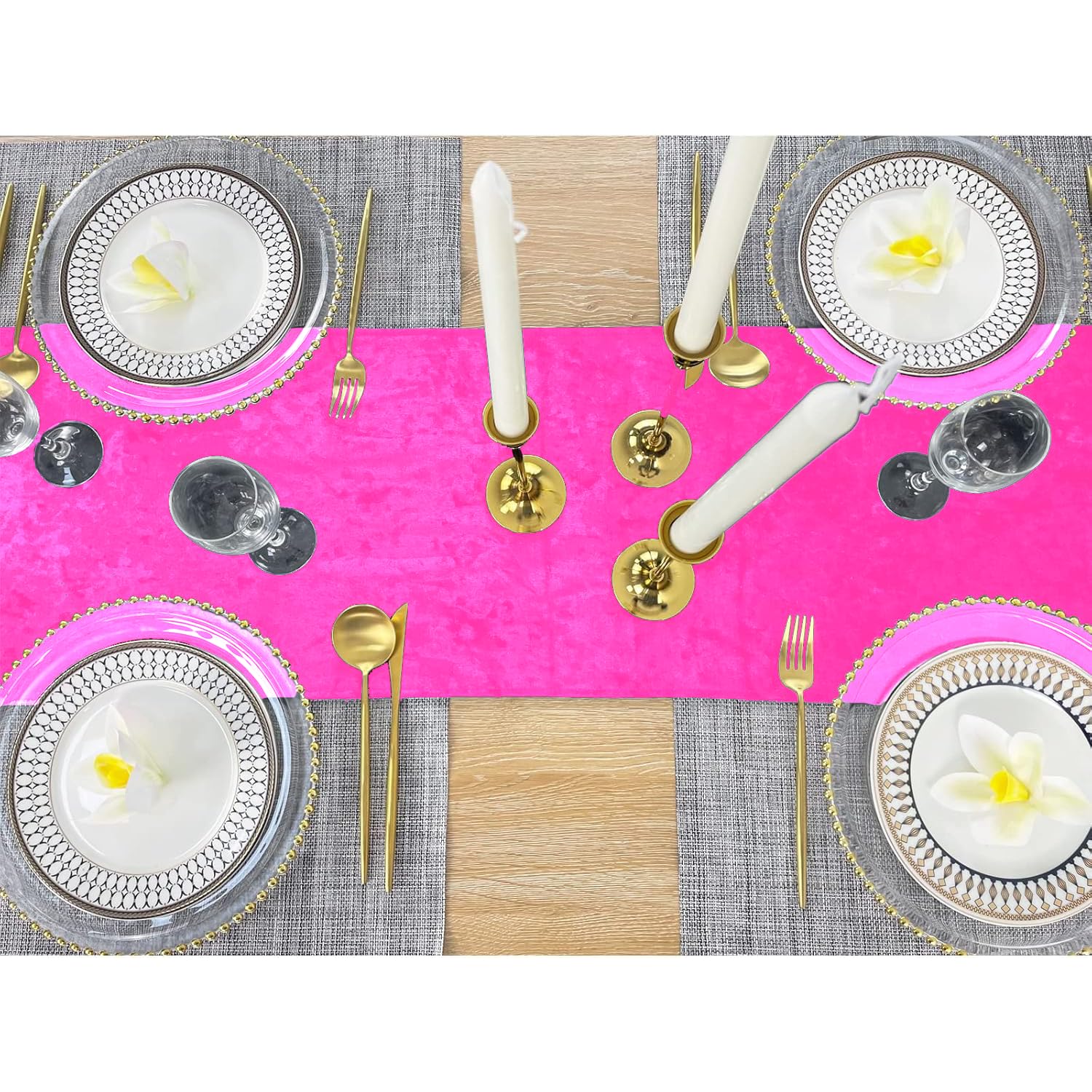 Elegant Event Essentials, Crushed Velvet Party Long Table Runner, for Spring Party Wedding, Reception, Banquet - Image 2