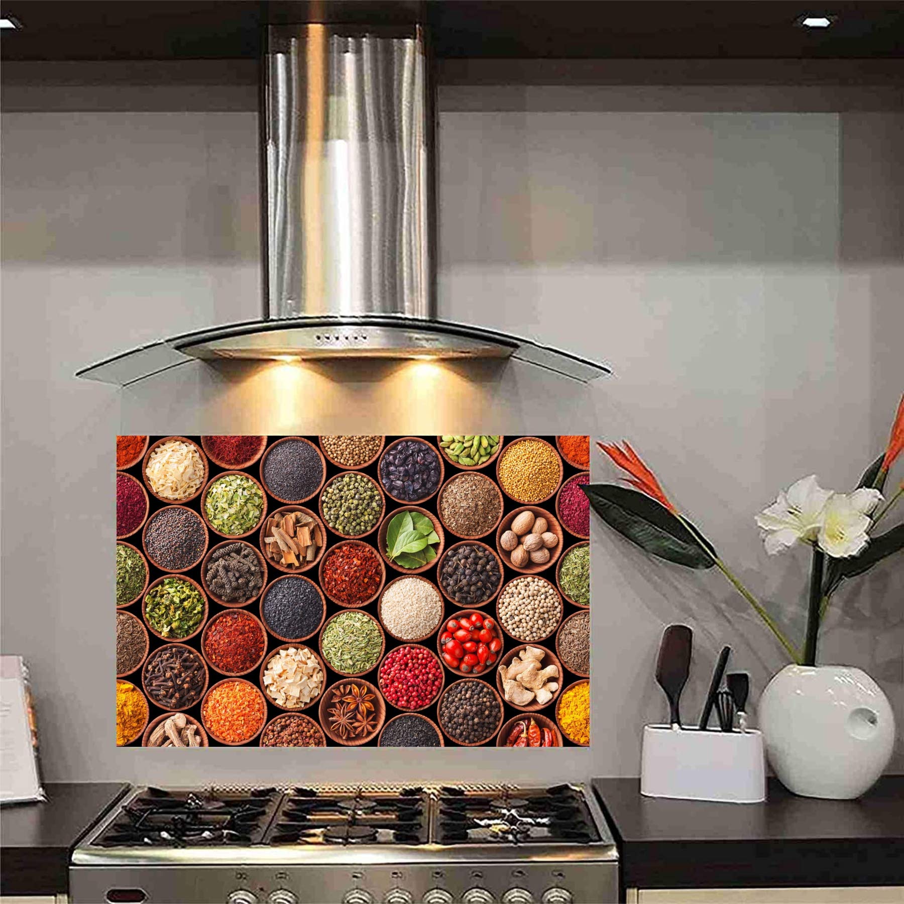 Sticker Yard Oil Proof Waterproof Self-Adhesive Heat Resistant Vinyl Abstract Kitchen Tiles Backsplash, Behind Gas Stoves, Sink, Wash Basin Wall Stickers (68x48cms, D2)