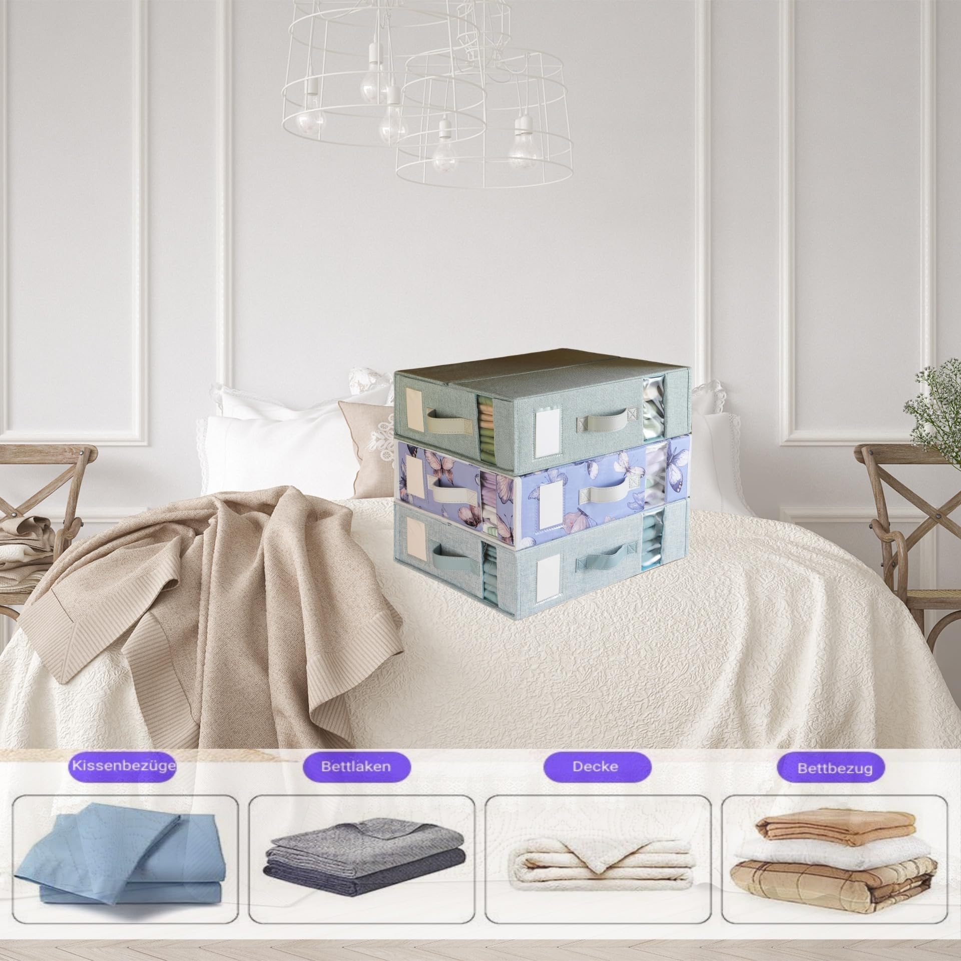 Confezione Da 6 Contenitori Per Lenzuola (king E Queen Size