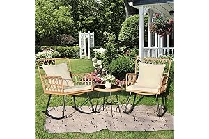 3 Pieces Boho Rocking Chairs Set