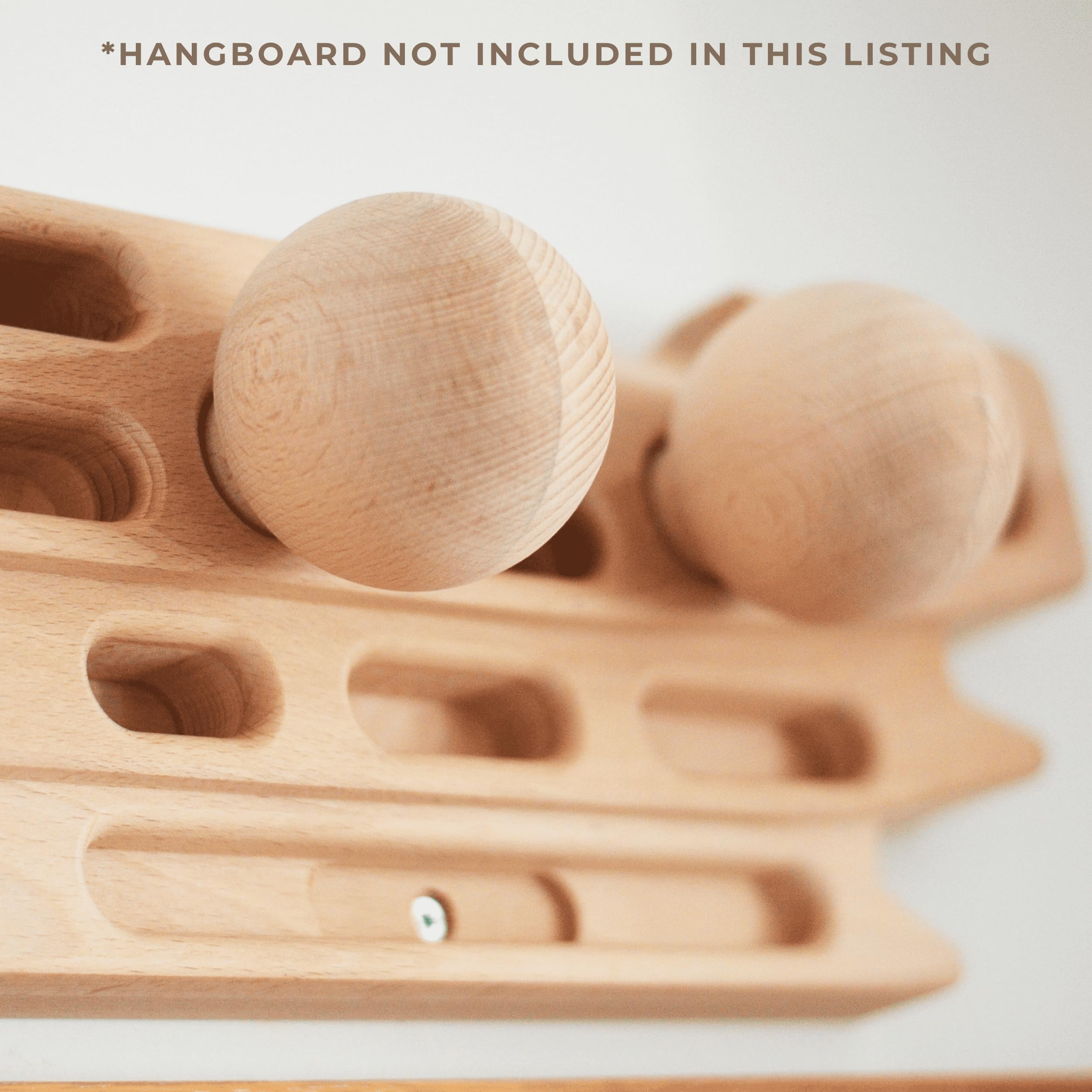 Kugelgriffe für FingerPeg 1.0 – EIN Paar kugelförmige Klettergriffe für Pegboard - Holzsphärenstangen Φ76 mm - FingerPeg 1.0 Erweiterungsgriffe zum Training des Pinchgriffs