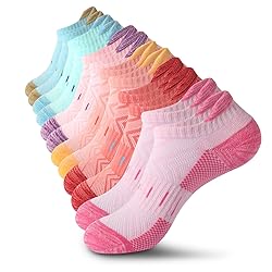 YOJOOM Ankle Socks for Women 6 Pairs Athletic Cushioned Running Low Cut Socks Womens
