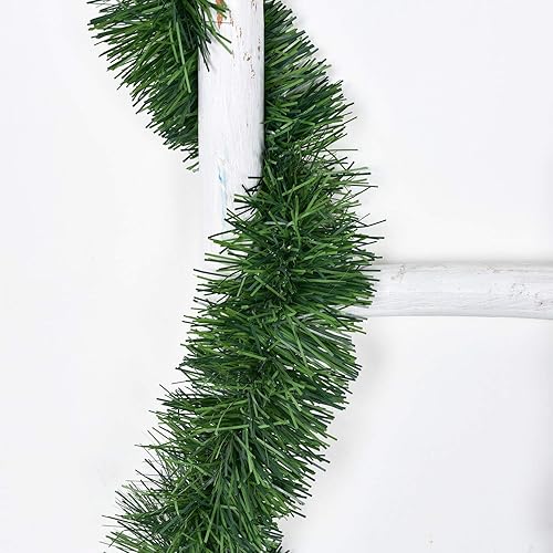 Miniatura 6 de Lvydec Guirnalda de Navidad artificial de 50 pies, guirnalda de pino sin luz, guirnalda de vegetación suave para decoración de fiestas navideñas,