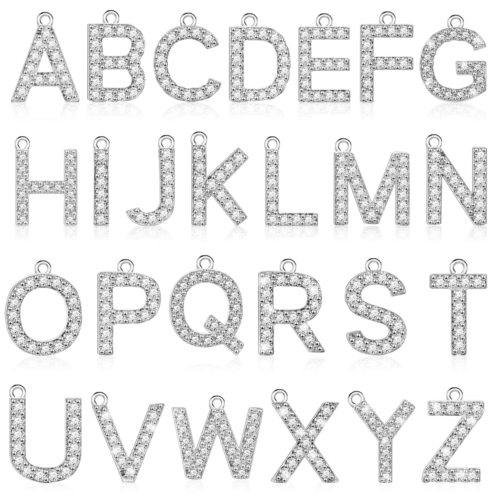 26 Stück Strass Buchstabenanhänger mit Buchstaben von A bis