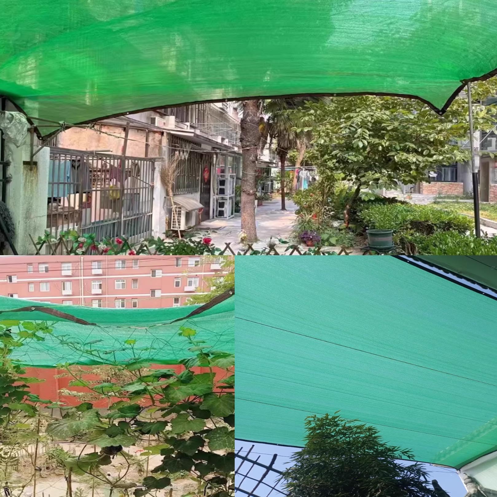 Malla Sombreo Verde 80% Red de Sombra de Jardín Resistente a los Rayos UV Paño de Sombreadora para Planta y Balcón Toldos para Patio Exterior