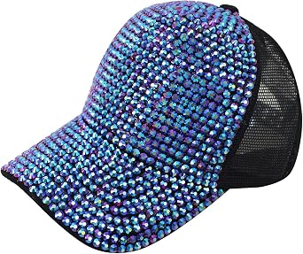 LABANCA Studded Rhinestone Baseball Cap Crystals Adjustable Baseball Hat Bling Sun Hat for Women and Girls