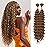 Human Braiding Hair Mix Synthetic Boho Hair for Braiding, 18 Inch Deep Wave Bulk for Boho Braids 2 Pcs Curly Bohemian Wet and Wavy Braiding Hair(27, 18 Inch-2pcs)