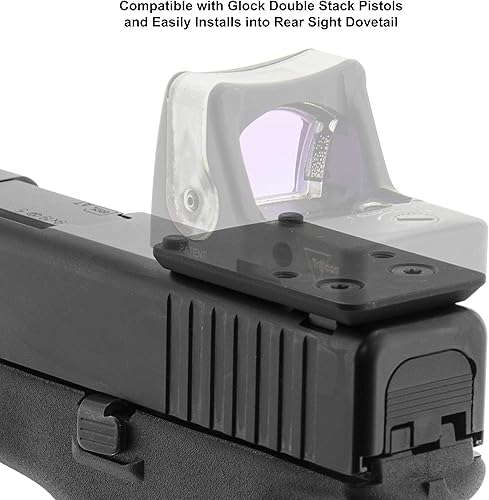 Miniatura 4 de UTG Super Slim RMR Mount, para la mira trasera Glock, cola de milano, negro