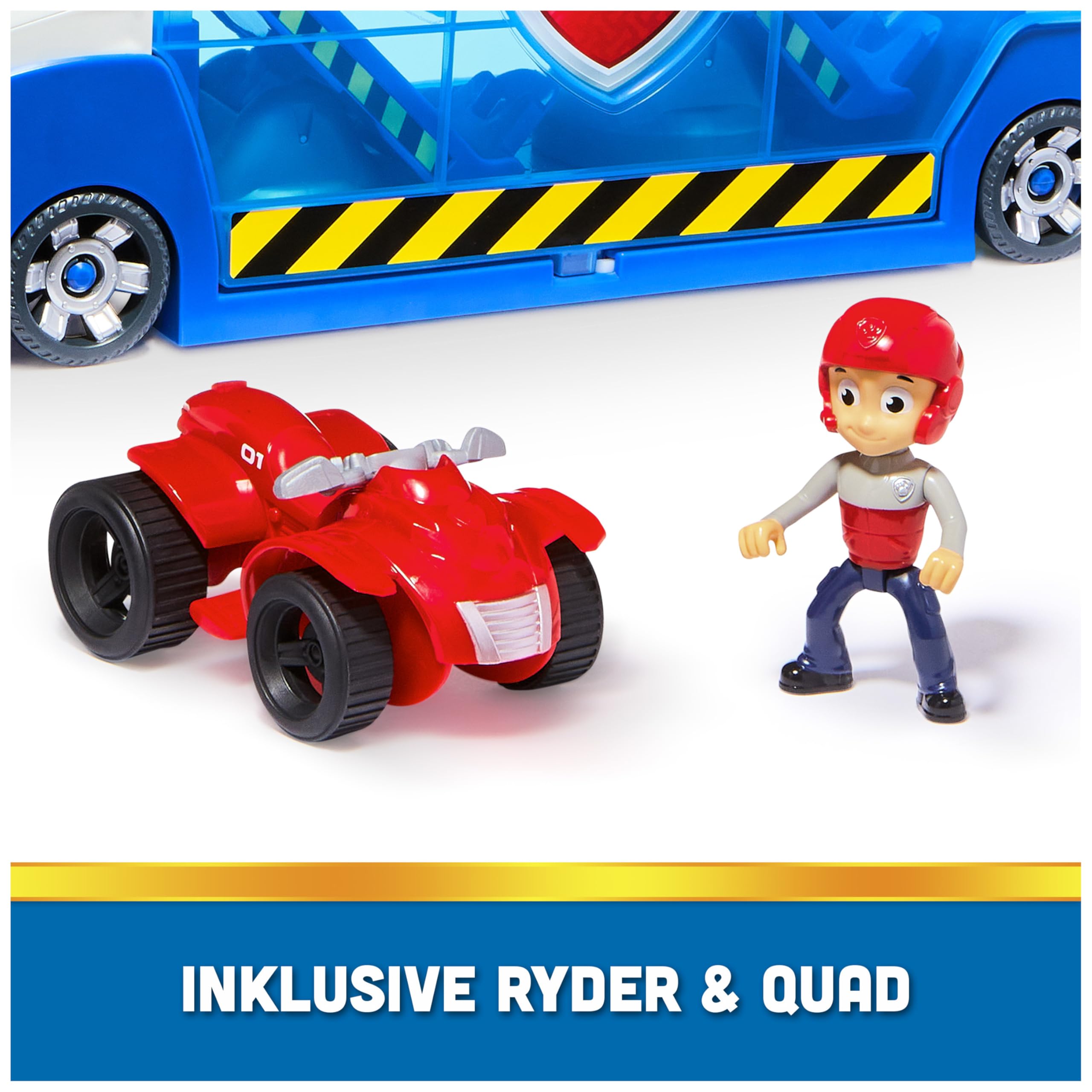 PAW PATROL Launch'n Rescue Patroller Teamfahrzeug 55,8 cm mit Ryder-Figur und Quad-Basisfahrzeug