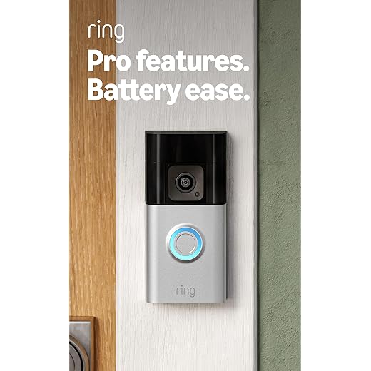 Ring Battery Doorbell Pro (newest model), Home or business security, Two-Way Talk with Audio+, 3D Motion Detection, and 1536p HD+ Head-to-Toe Video