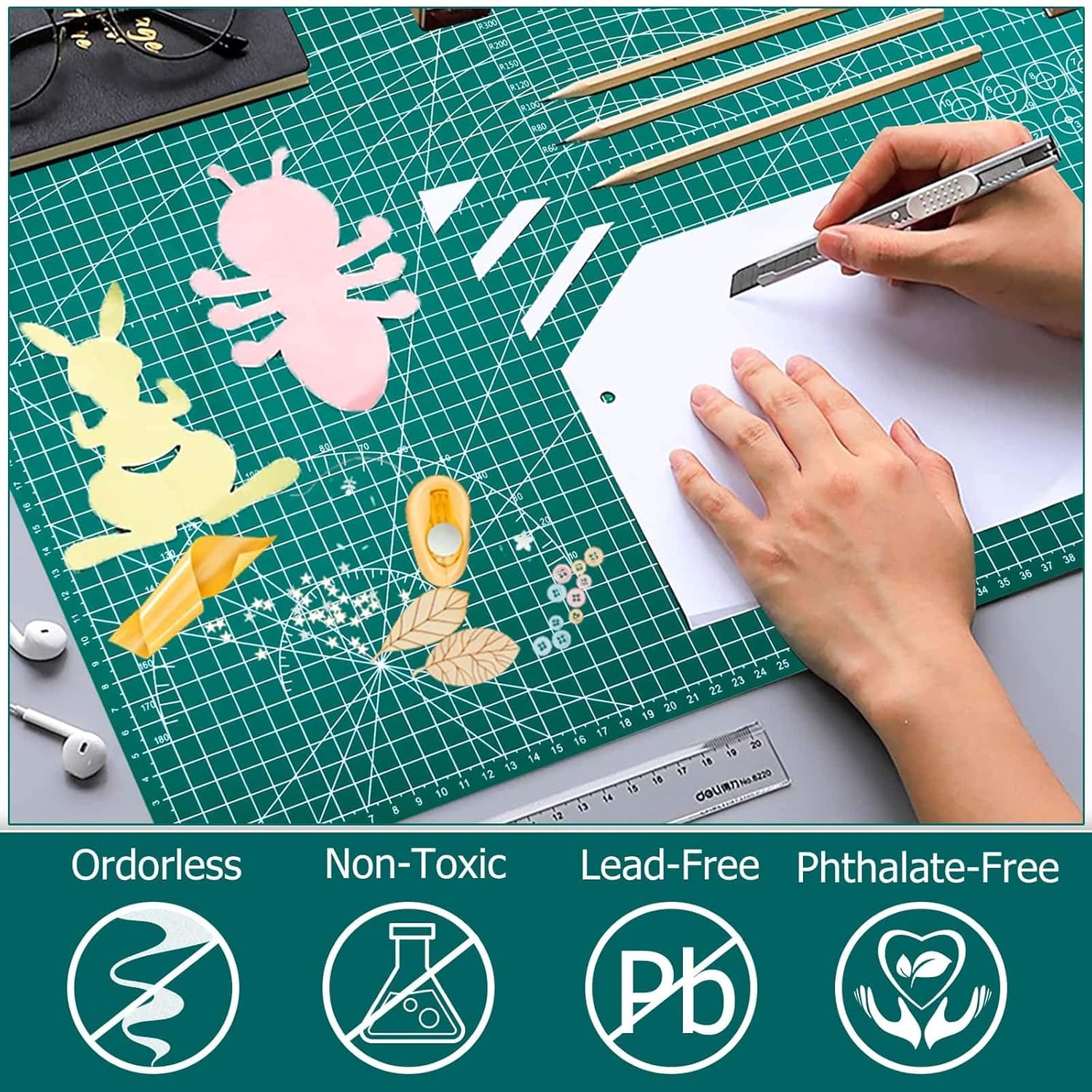 A1 Self-Healing Cutting Mat - Green, 36x24" -4 A1 Self-Healing Cutting Mat - Green, 36x24" -4