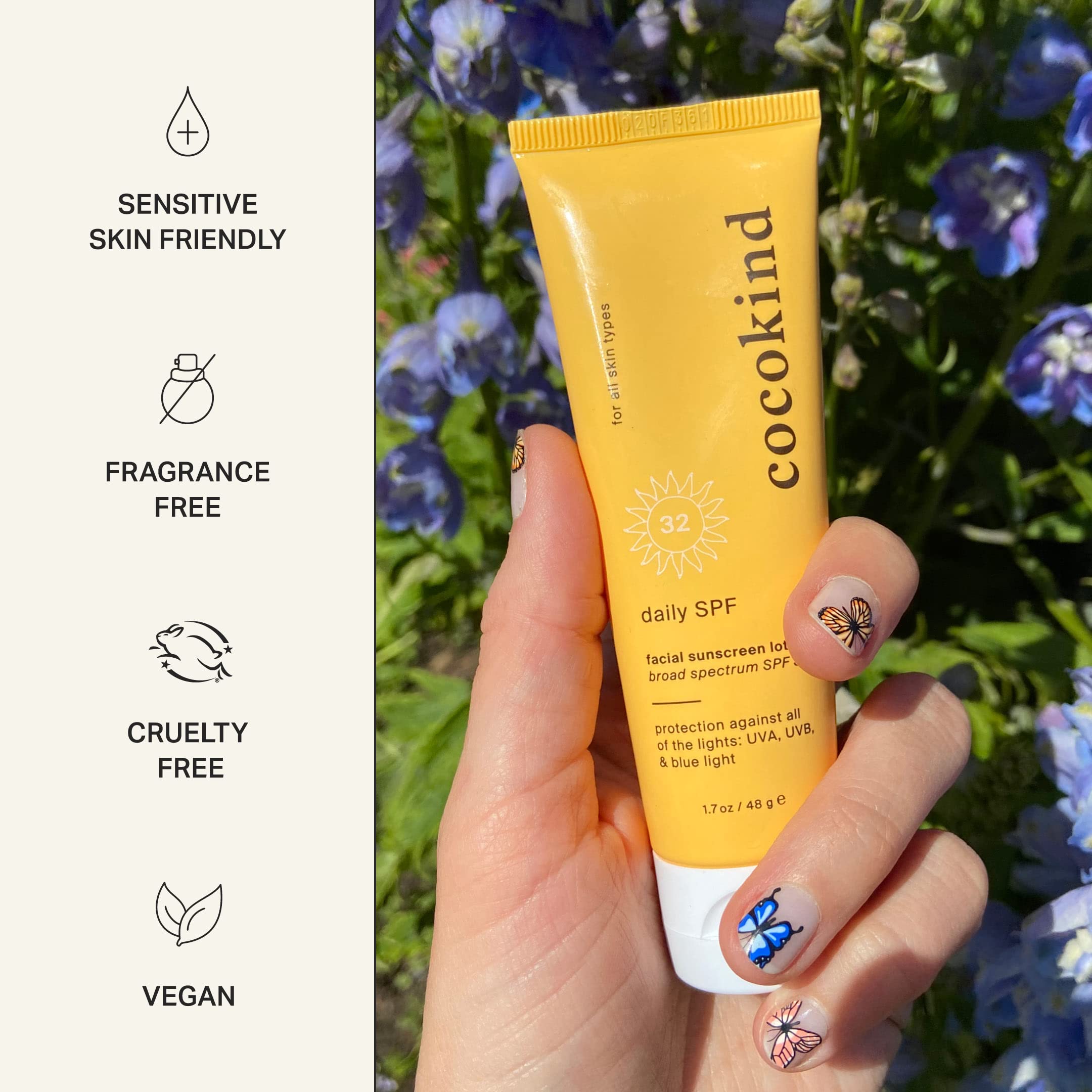 Cocokind SPF diario, protector solar facial, protector solar mineral con óxido de zinc, sin perfume, protector solar seguro para arrecifes con protección SPF 32