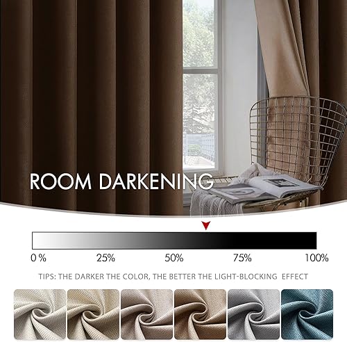 Miniatura 4 de MIULEE Cortinas con textura de lino de 90 pulgadas de largo, paneles de cortina para dormitoriosala de estar, cortinas opacas con aislamiento