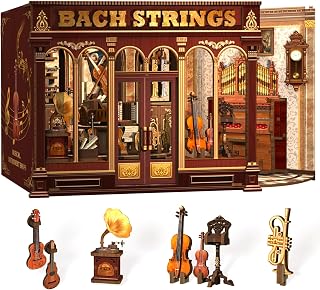 Fsolis Book Nook Kit - Miniature Kit for Adults (Bach Strings)