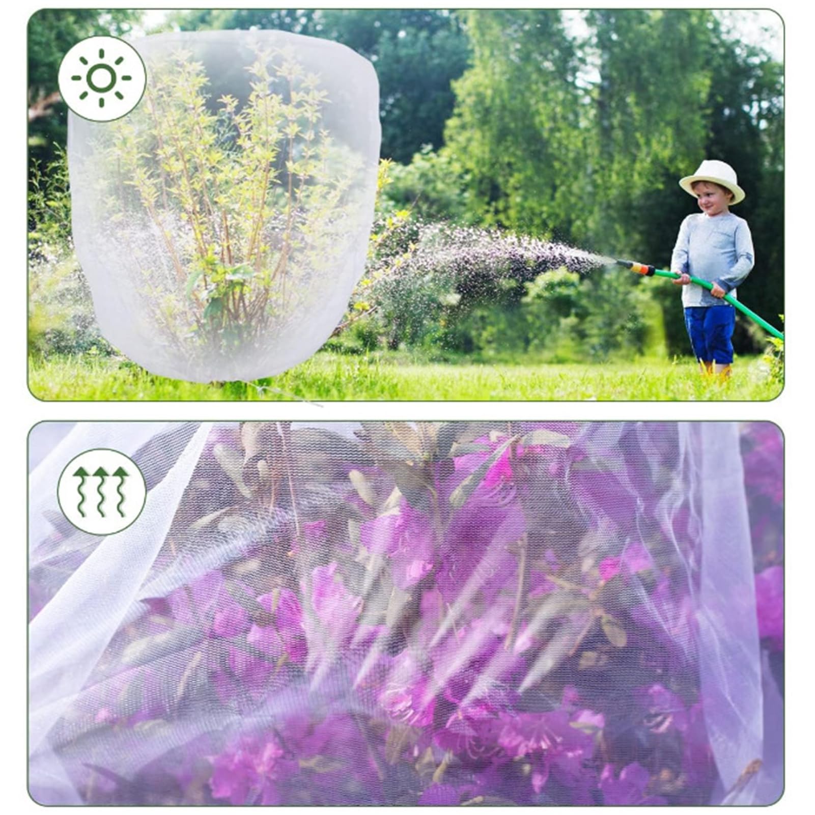 Red grande para árboles frutales, cubierta de malla a prueba de cremallera con diseño de cordón transpirable, fácil de usar, red de jardín