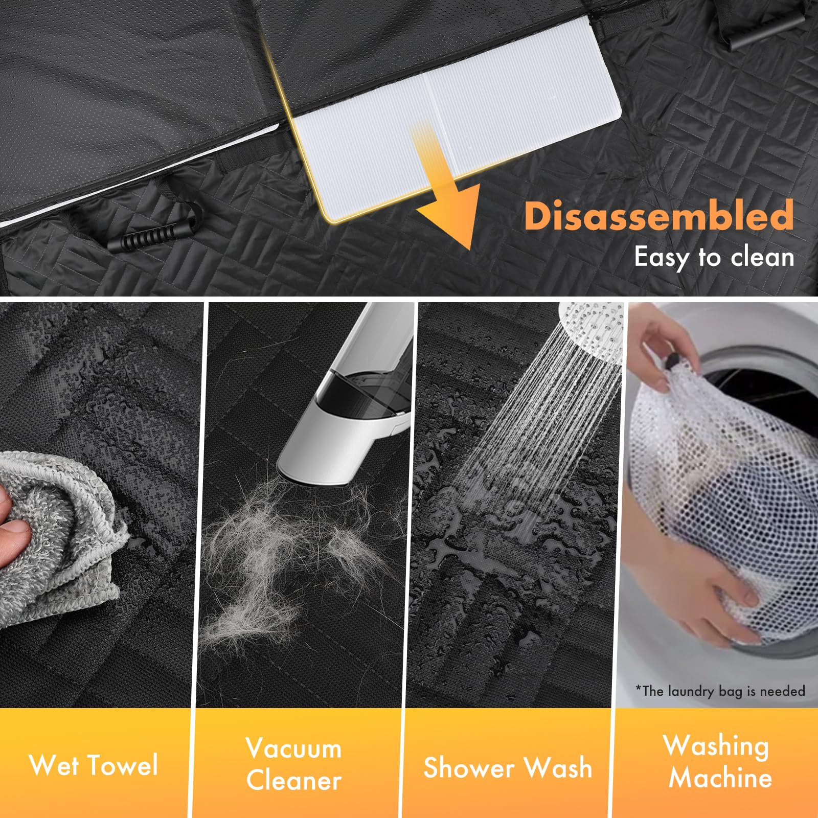 LOOWARTS Coprisedile Auto per Cani, Telo Auto per Cani Estensione del Sedile Posteriore, Auto Cane per Auto SUV Camion