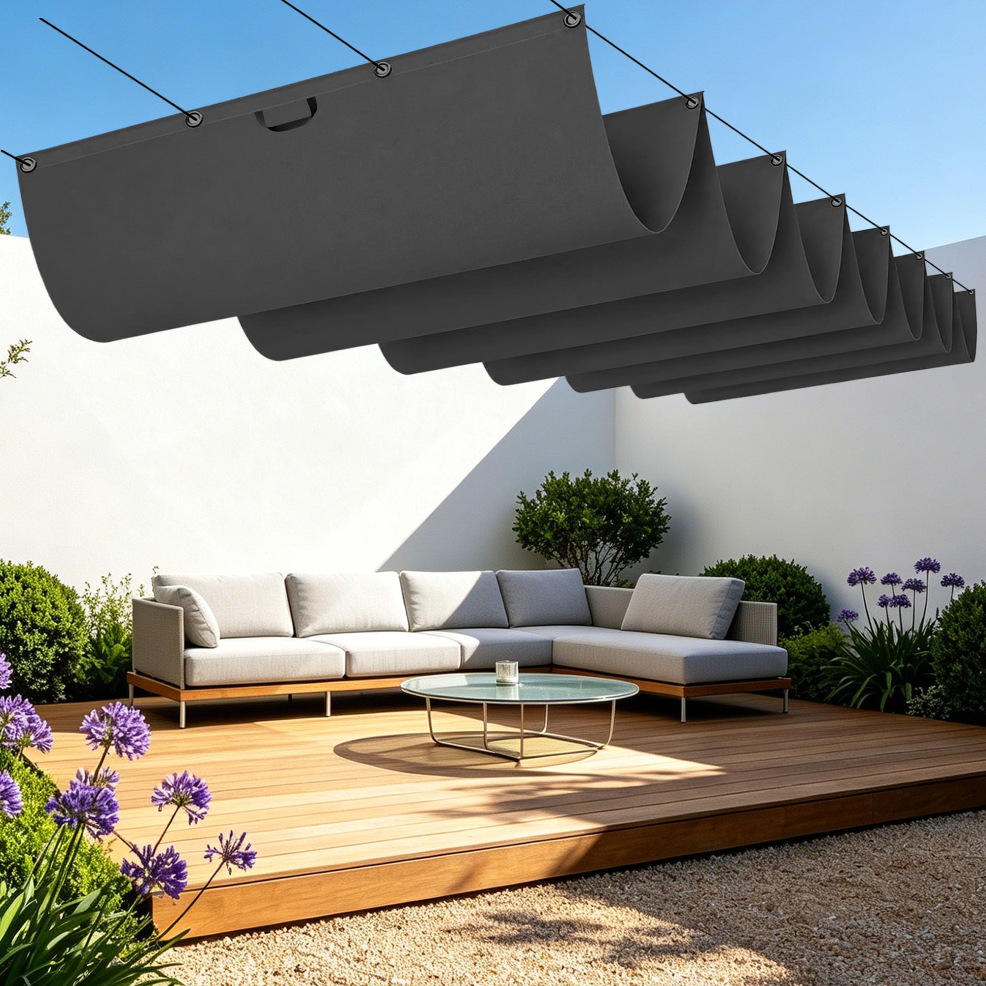 Toile d'ombrage rétractable haut de gamme 200 x 300 cm imperméable pour patio design