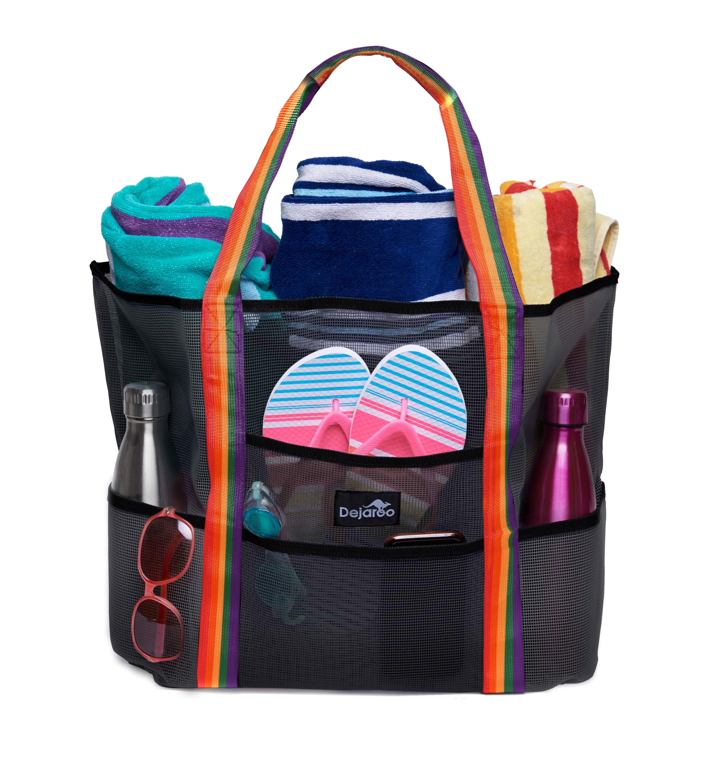Dejaroo Mesh Sand Free Bag - Strong Lightweight Bag For Beach & Vacation Essentials. Tons of Storage!