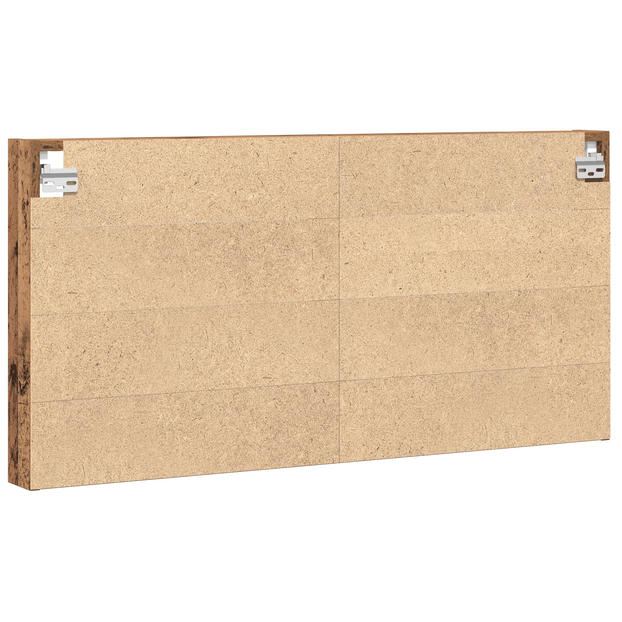 Wandregal aus Massivholz Recyceltes Holz Rustikal Braun 100x8.5x50 cm mit 8 Fächern für Bücher Pflanzen Deko Wohnzimmer Schlafzimmer Büro