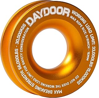 DAYDOOR Winch Snatch Recovery Ring, 66,000 Lbs Winch Towing Ring for Soft Shackle and Synthetic Rope, ATV UTV SUV Truck Off-Road Vehicle Towing Recovery(Gold)