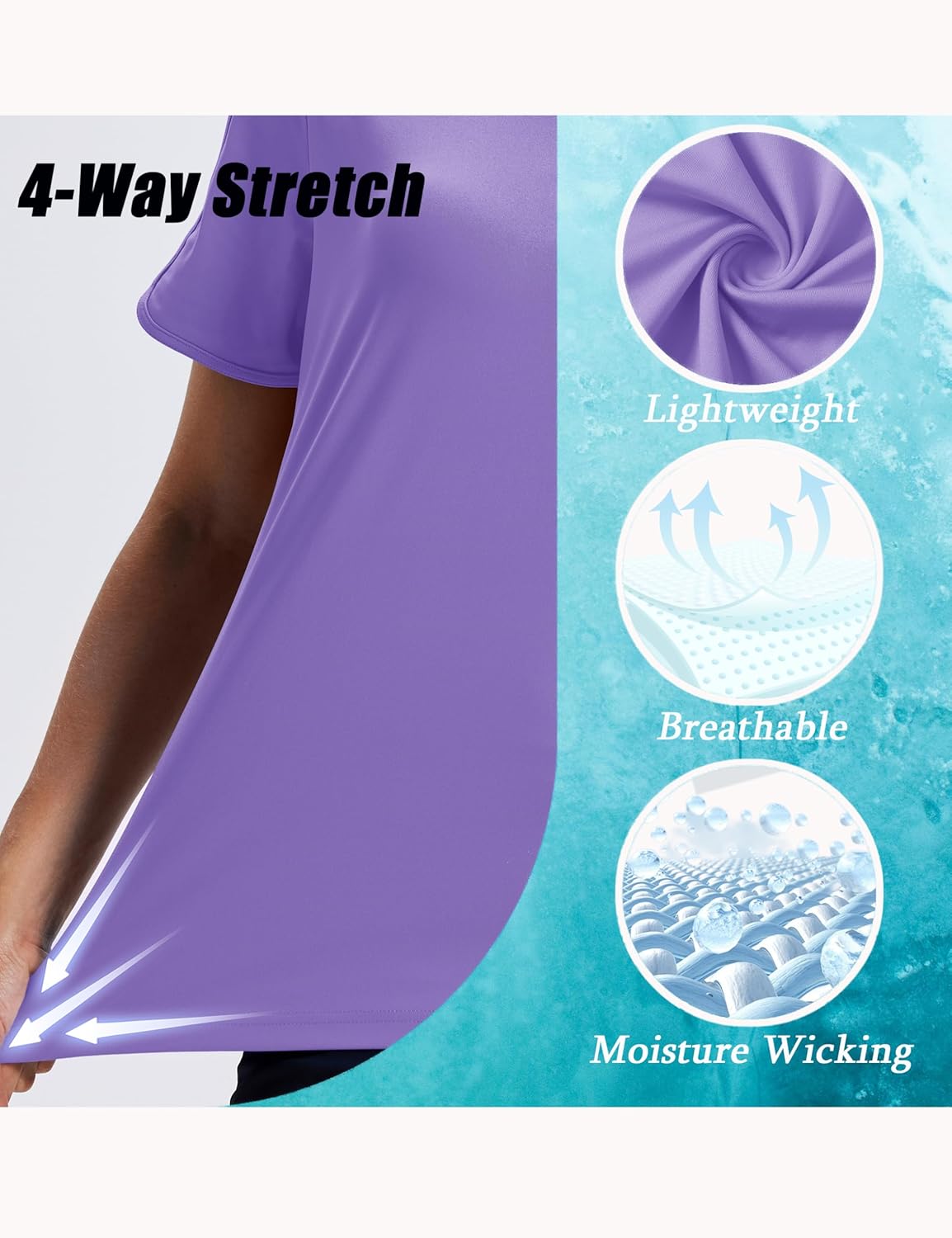 MAGCOMSEN Women's Polo Shirts Short Sleeve UPF 50+ Sun Protection Golf Shirt V Neck Collared Tops Dry Fit - Image 6